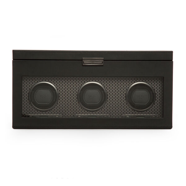 Axis Powder Coat Grey 3 Piece Watch Winder with Storage
