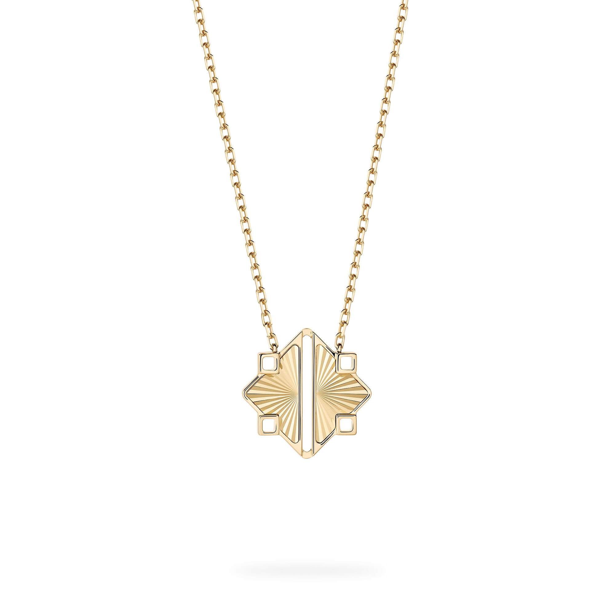 Guilloché Yellow Gold Pendant, Medium