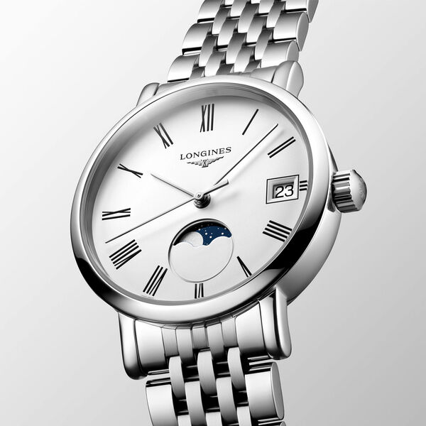 Elegant phase de lune quartz 30 mm en acier inoxydable