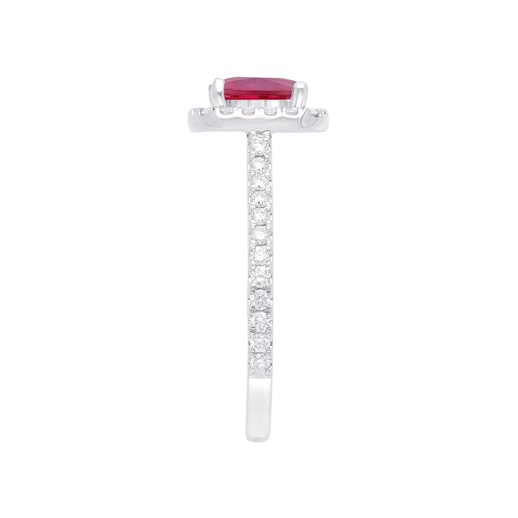 Cushion Cut Ruby and Diamond Halo Ring SG05408R 8R
