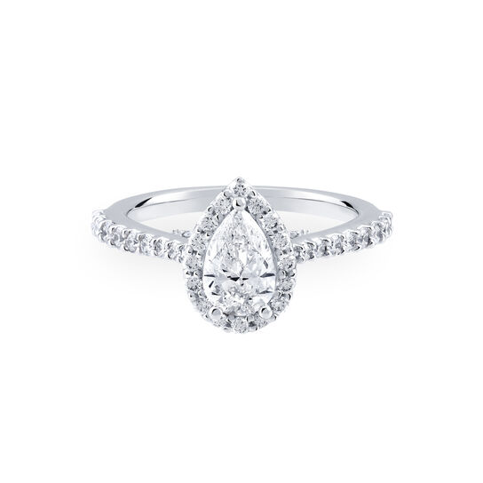 bijoux birks 1879 pear cut diamond engagement ring with single halo and diamond band eshp image number 0