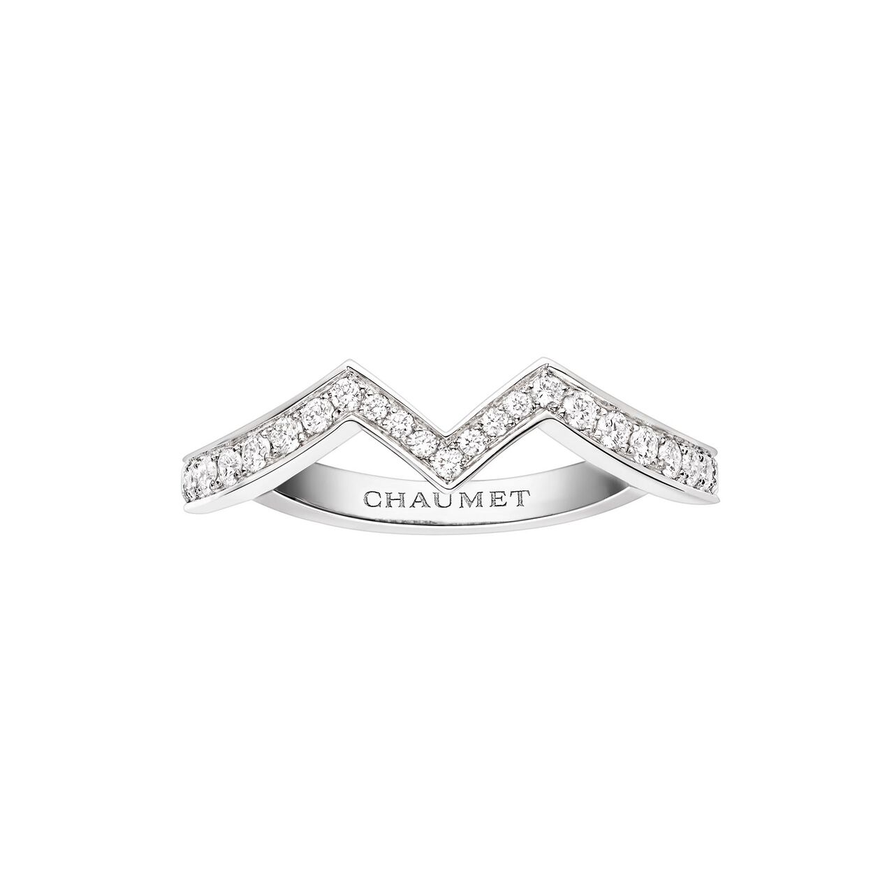 Chaumet Joséphine Amour D'Aigrette Platinum Diamond Pavé Wedding Band image number 0