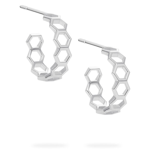 Sterling Silver Bee Chic 18 mm Hoop Earrings