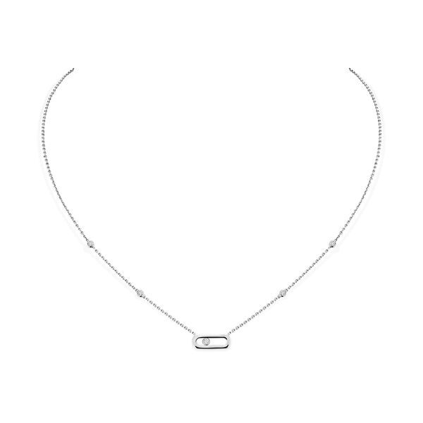 Pendentif Move Uno en or blanc avec diamants
