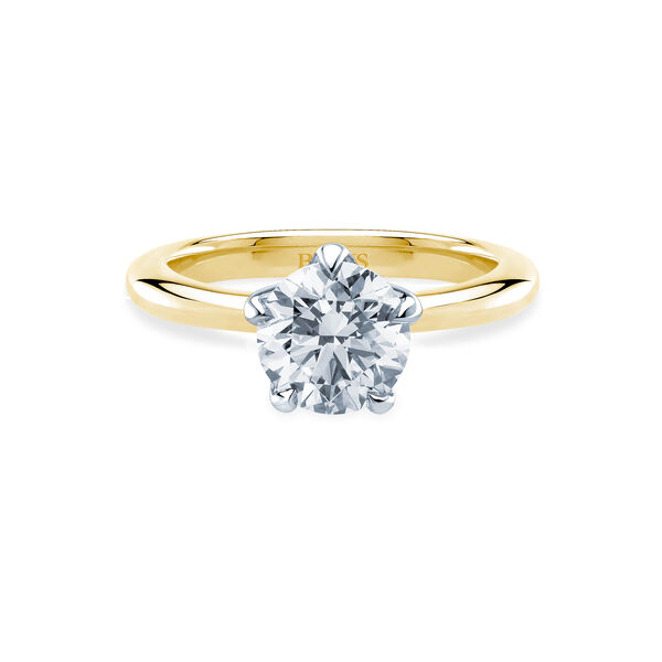 Yellow Gold Round Solitaire Diamond Engagement Ring