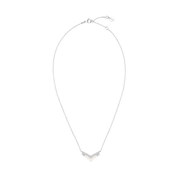 Pendentif Josephine Aigrette en or blanc avec perles et pavé de diamants