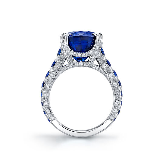 omi prive round sapphires and diamond masterpiece ring r2293 standing front image number 1