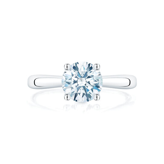 bijoux birks 1879 white gold round solitaire diamond engagement ring image number 0