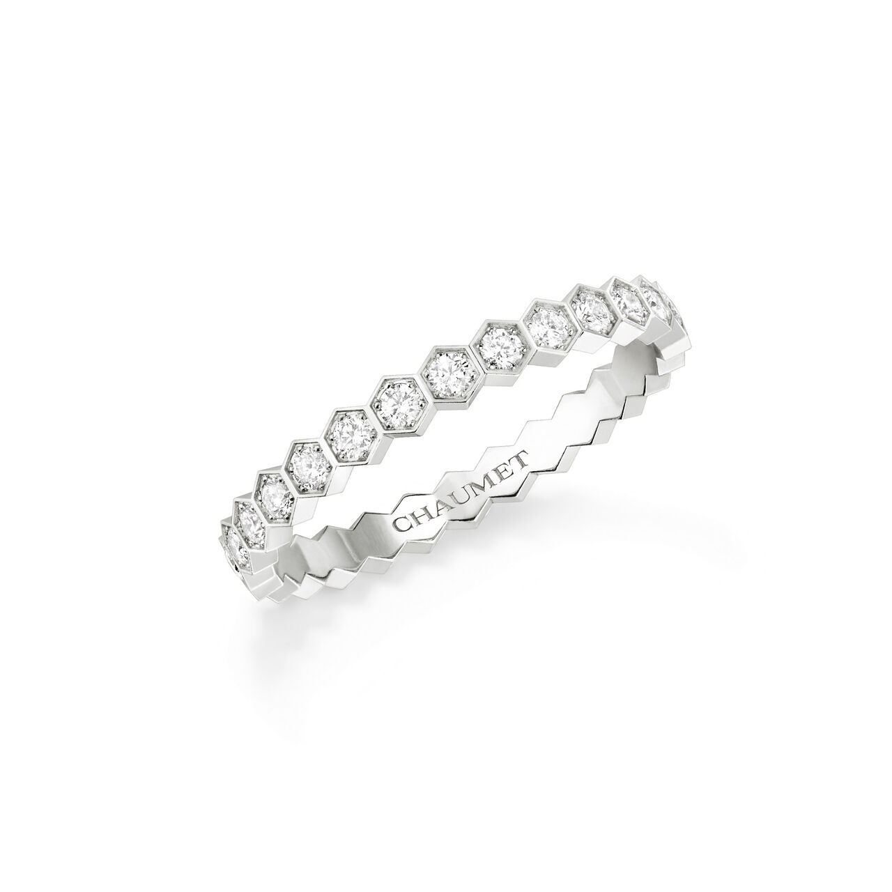 maison birks chaumet bee my love 2 5mm white gold diamond pave ring 081891 image number 0