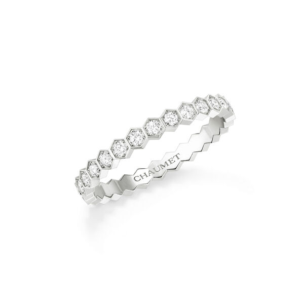 Bee de Chaumet 2.5 mm White Gold Diamond Pavé Ring