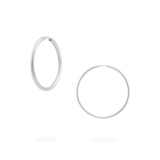 Boucles d'oreilles 29 mm cerceau en or blanc image number 0