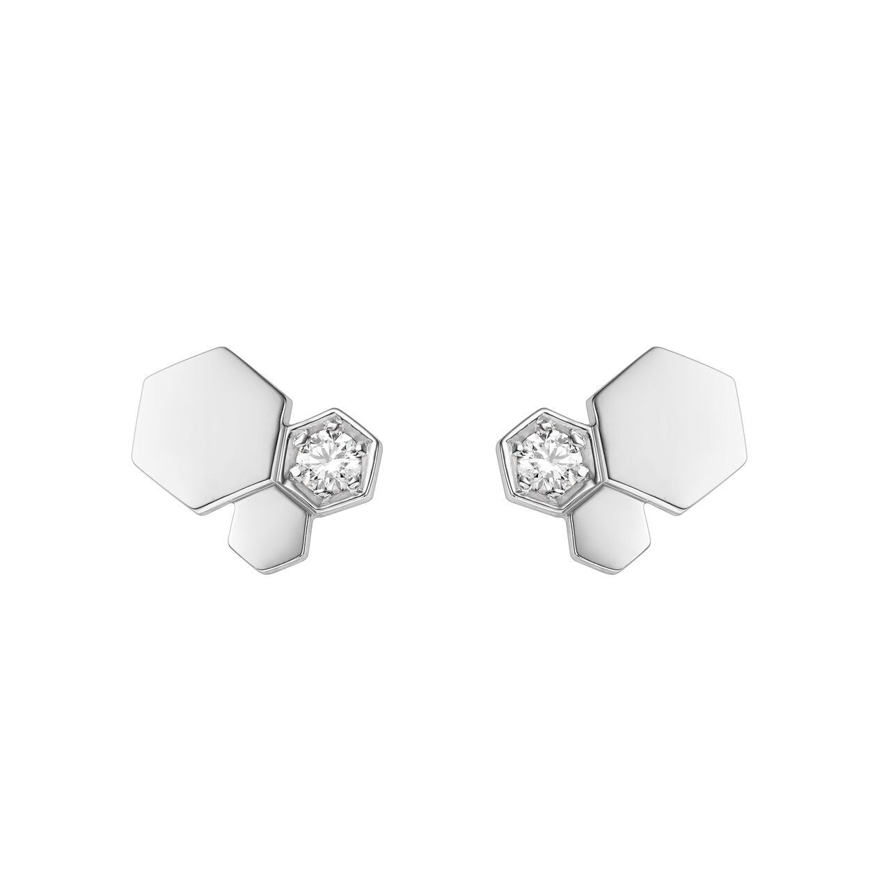 maison birks chaumet bee my love white gold diamond stud earrings 083984 image number 0