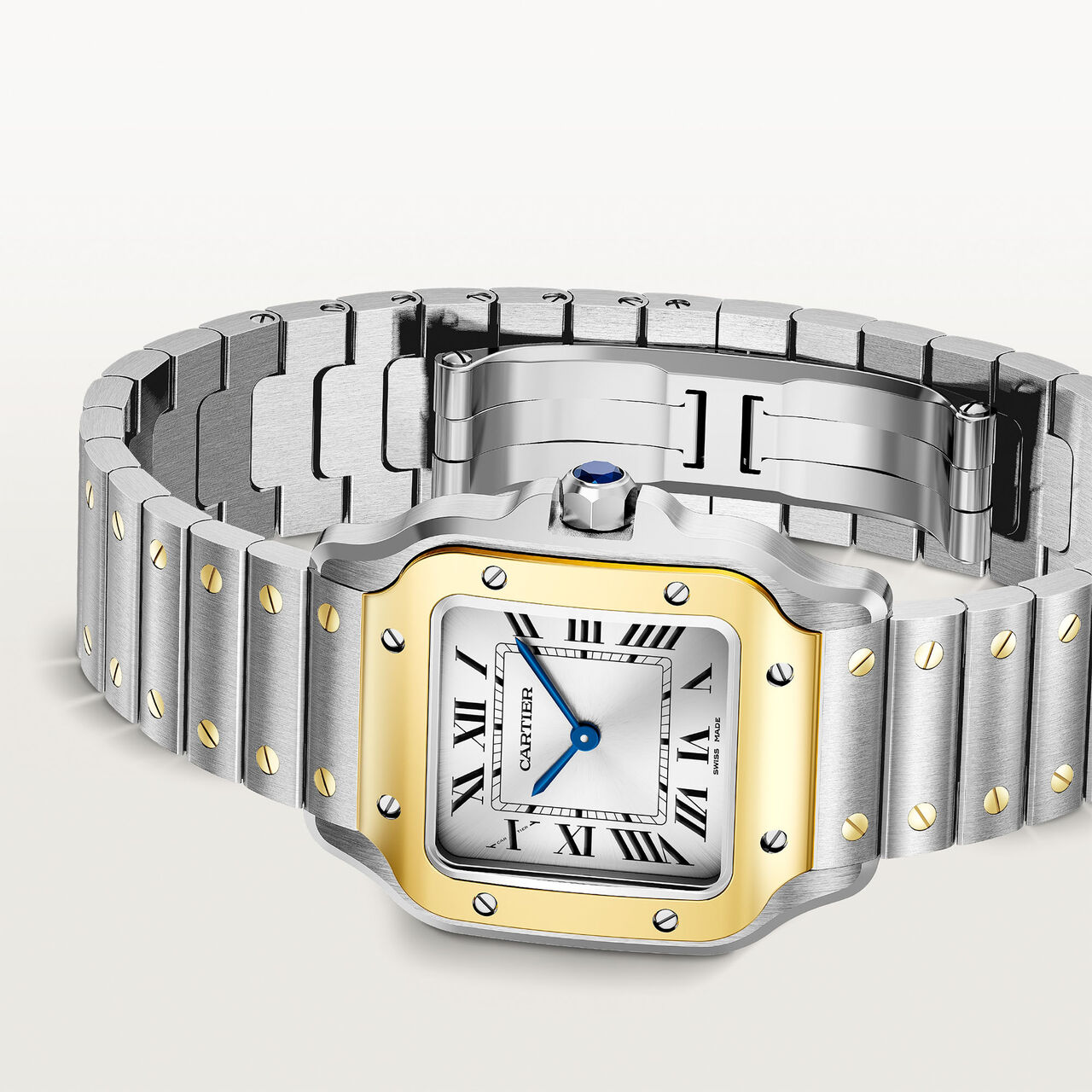 Cartier Santos de Cartier Small Quartz 27 mm Yellow Gold and Stainless Steel W2SA0033 image number 3