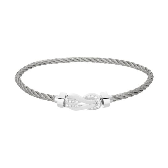 Chance Infinie Medium White Gold and Diamond Pavé Cable Bracelet image number 0