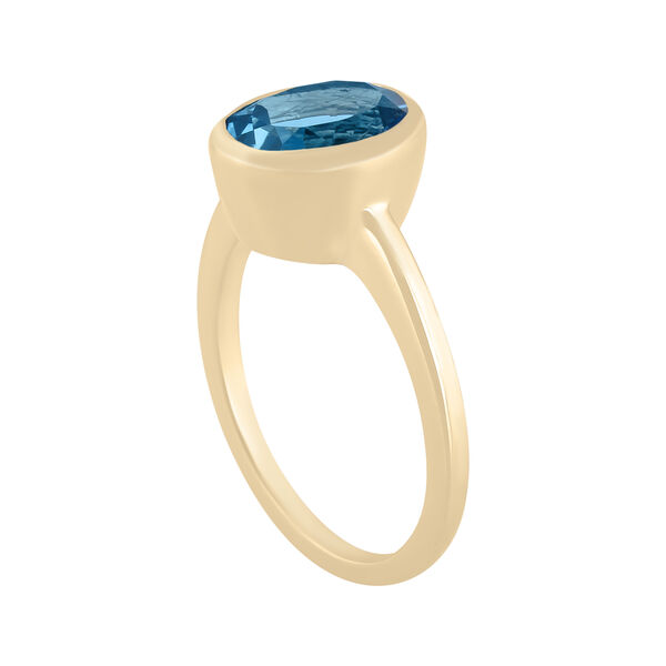 Bezel Set Oval Topaz Ring