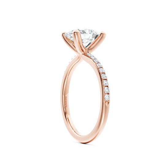 Birks Ros&eacute;e du Matin Rose Gold Oval Cut Diamond Engagement Ring with Diamond Band image number 1