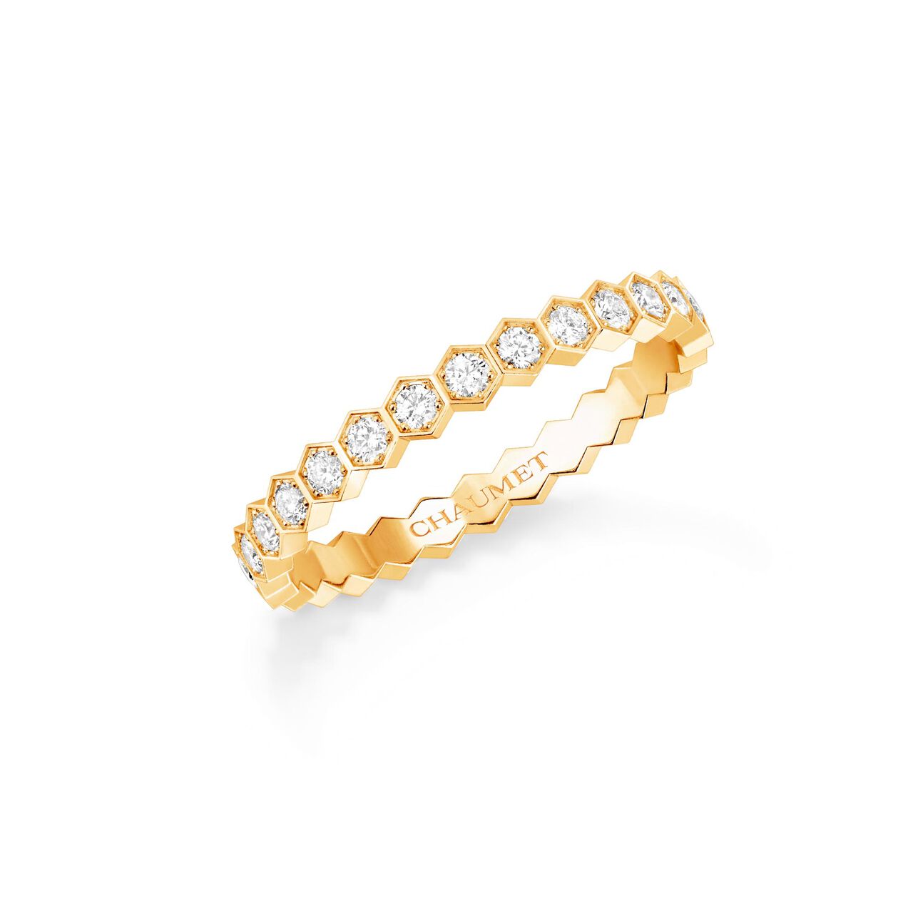 maison birks chaumet bee my love yellow gold diamond pave ring 081934 image number 0