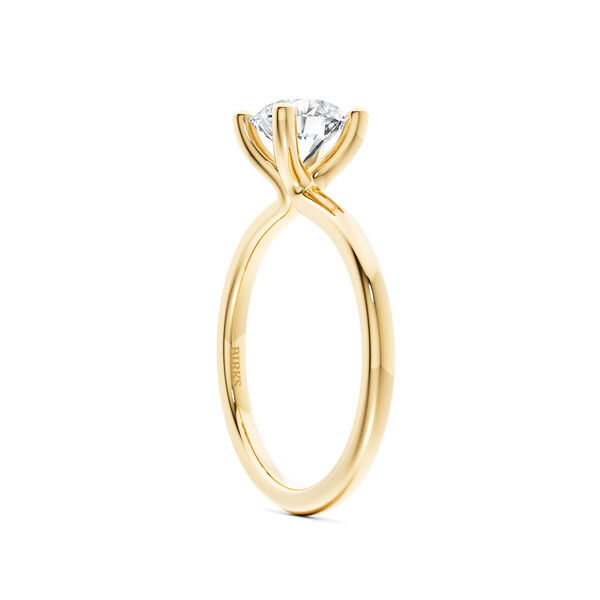 Round-Cut Solitaire Diamond Engagement Ring in Yellow Gold