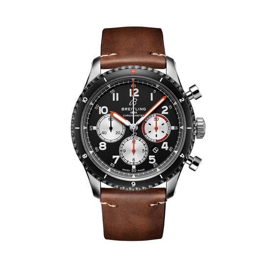 maison birks breitling aviator 8 b01 chronograph 43 mosquito steel black folding clasp ab01194a1b1x2 image number 0