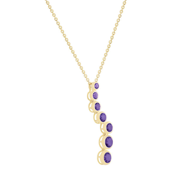 Amethyst Graduated Pendant in Yellow Gold