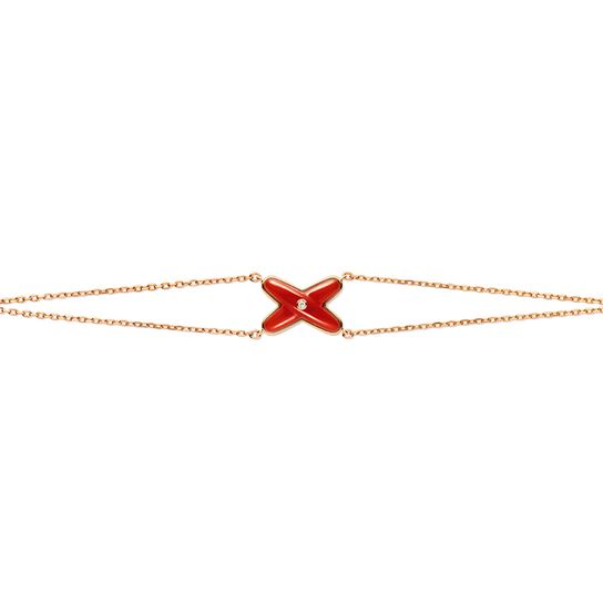 chaumet jeux de liens rose gold carnelian diamond bracelet 085123 front image number 0
