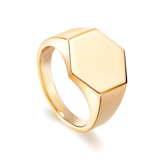 Yellow Gold Signet Ring image number 2