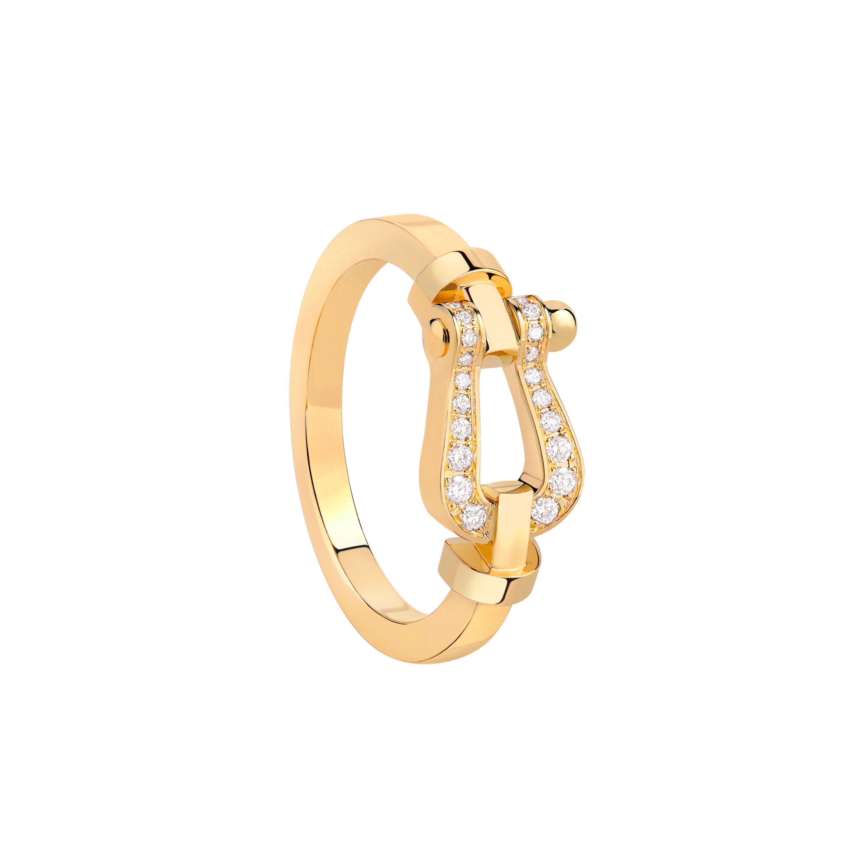 Force 10 Medium Gold and Diamond Pavé Ring