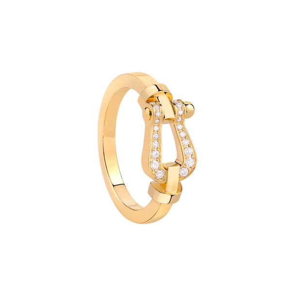 Force 10 Medium Yellow Gold and Diamond Pav&eacute; Ring