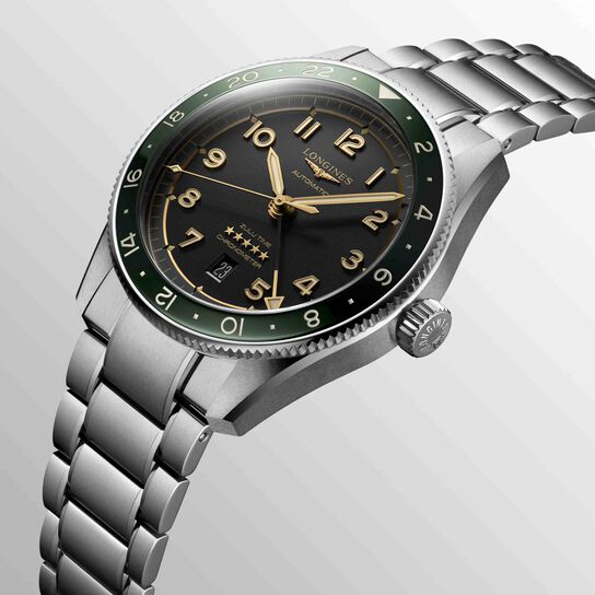 Longines Spirit Zulu Time Automatic GMT 42 mm Stainless Steel L3.812.4.63.6 Angle image number 2