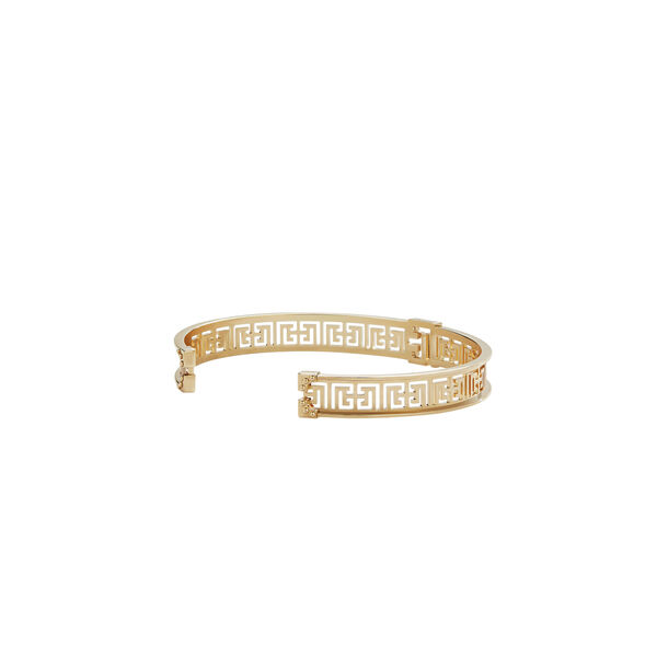 Labyrinth Frieze Yellow Gold Bangle Bracelet