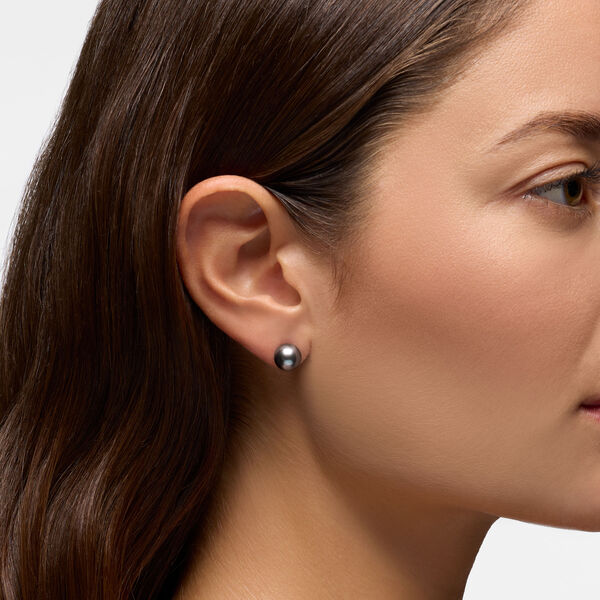 Boucles d'oreilles en perles de Tahiti de 8,5 &agrave; 9 mm, en or blanc