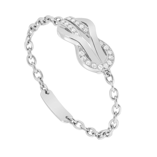Chance Infinie White Gold Diamond Pavé Chain Ring
