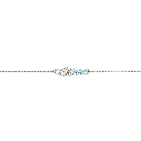 Joséphine Ronde D'Aigrettes White Gold Diamond and Aquamarine Bracelet