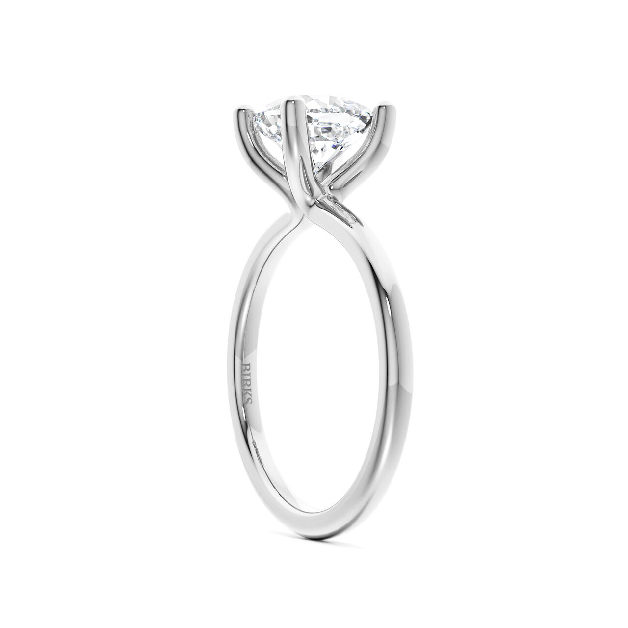 Birks Ros&eacute;e du Matin Cushion-Cut Solitaire Diamond Engagement Ring in Platinum image number 1