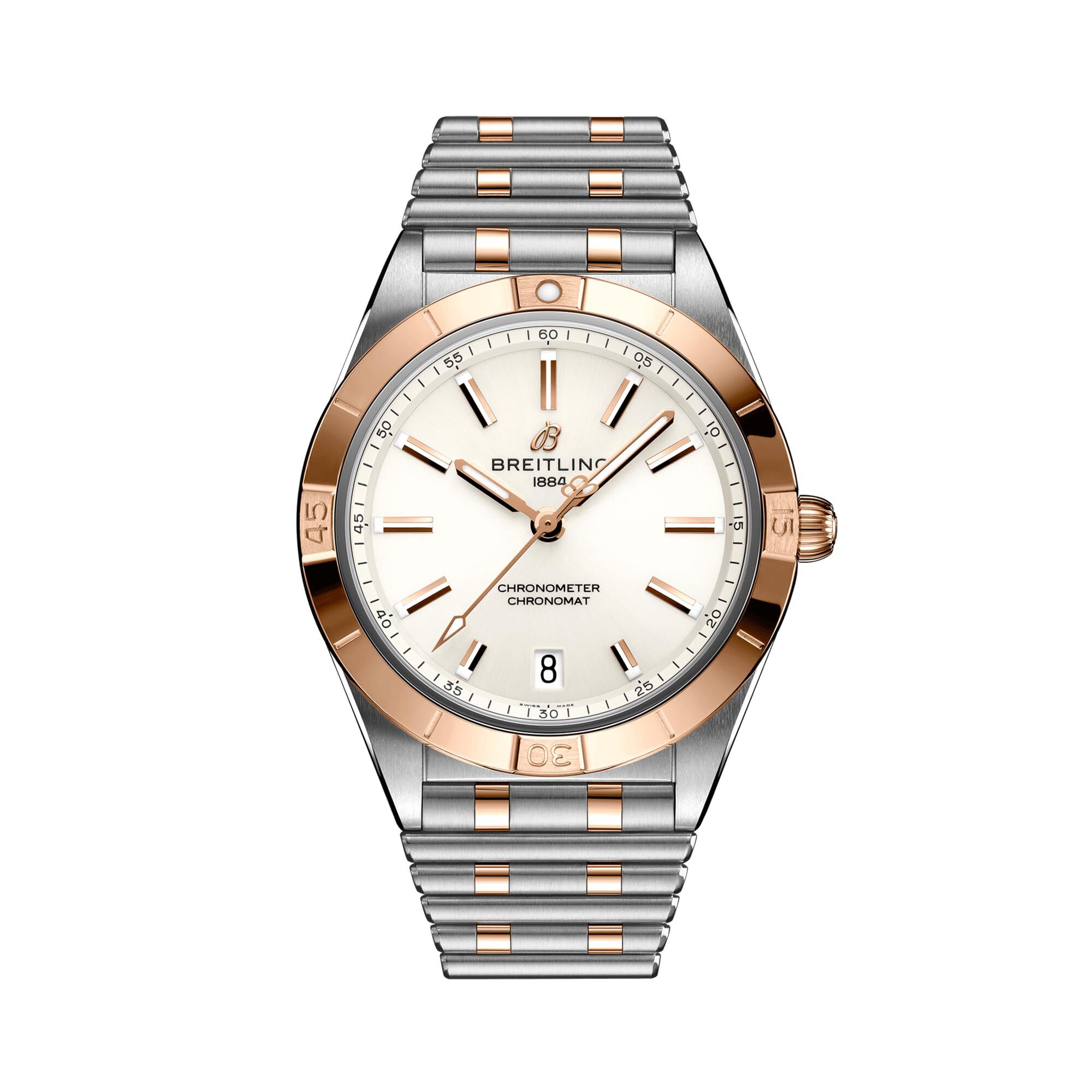 Breitling gold top and silver watches