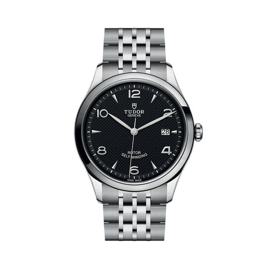 maison birks tudor 1926 39 mm steel case dark coloured dial steel bracelet m91550 0002 image number 0