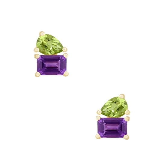 Amethyst & Peridot Stud Earrings image number 1