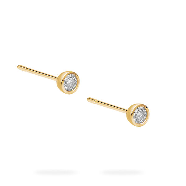 Boucles d'oreilles en or jaune avec diamants