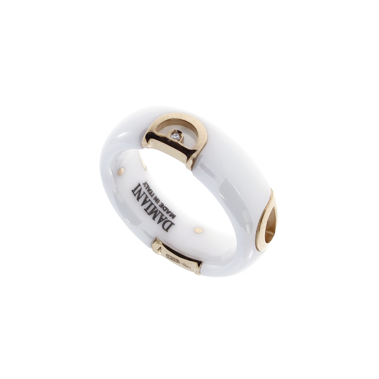 Damiani D.Icon White Ceramic, Rose Gold and Diamond  Ring Front image number 0
