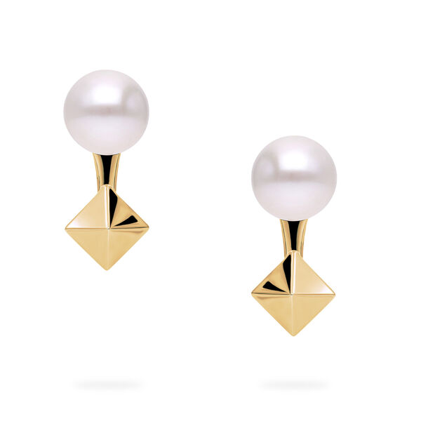 Clous d'oreilles en or jaune avec perles