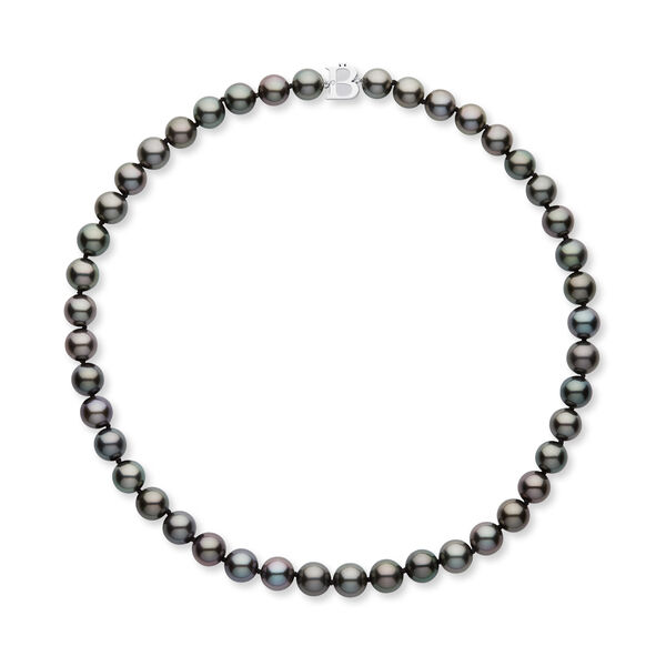 Collier de perles 9-10 mm de Tahiti en or blanc