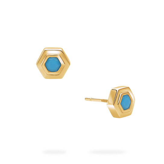 Birks Bee Chic Yellow Gold Birthstone Earrings, Turquoise image number 0