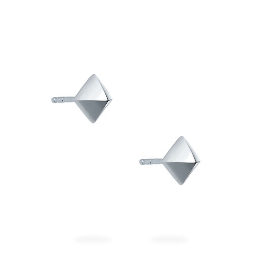Birks Rock & Pearl Silver Solitaire Stud Earrings image number 3