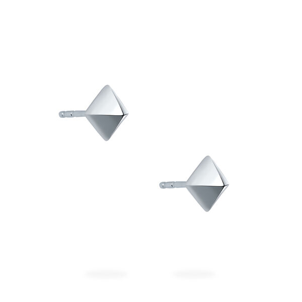 Silver Solitaire Stud Earrings