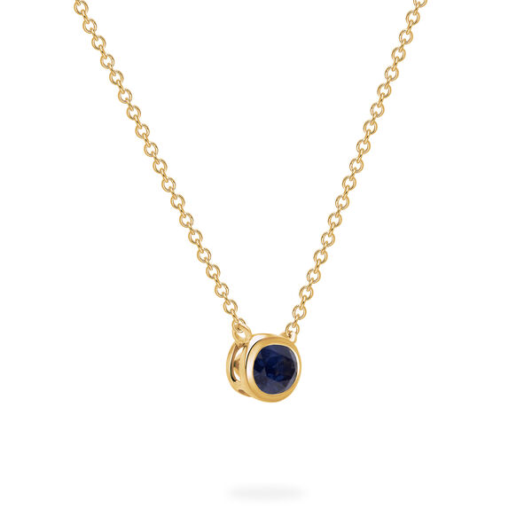 Yellow Gold Sapphire Pendant Necklace