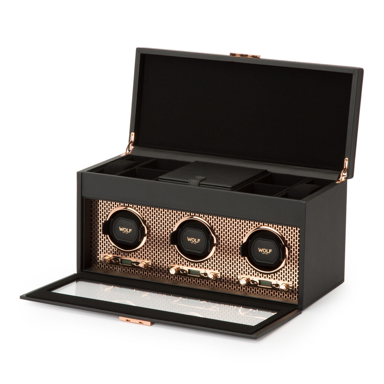 Axis Copper 3 Piece Watch Winder with Storage WOLF 469416