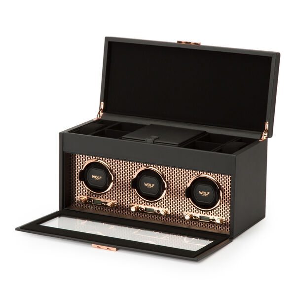 Axis Copper 3 Piece Watch Winder with Storage