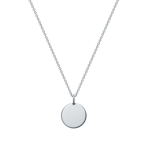 Pendentif disque en argent poli à graver