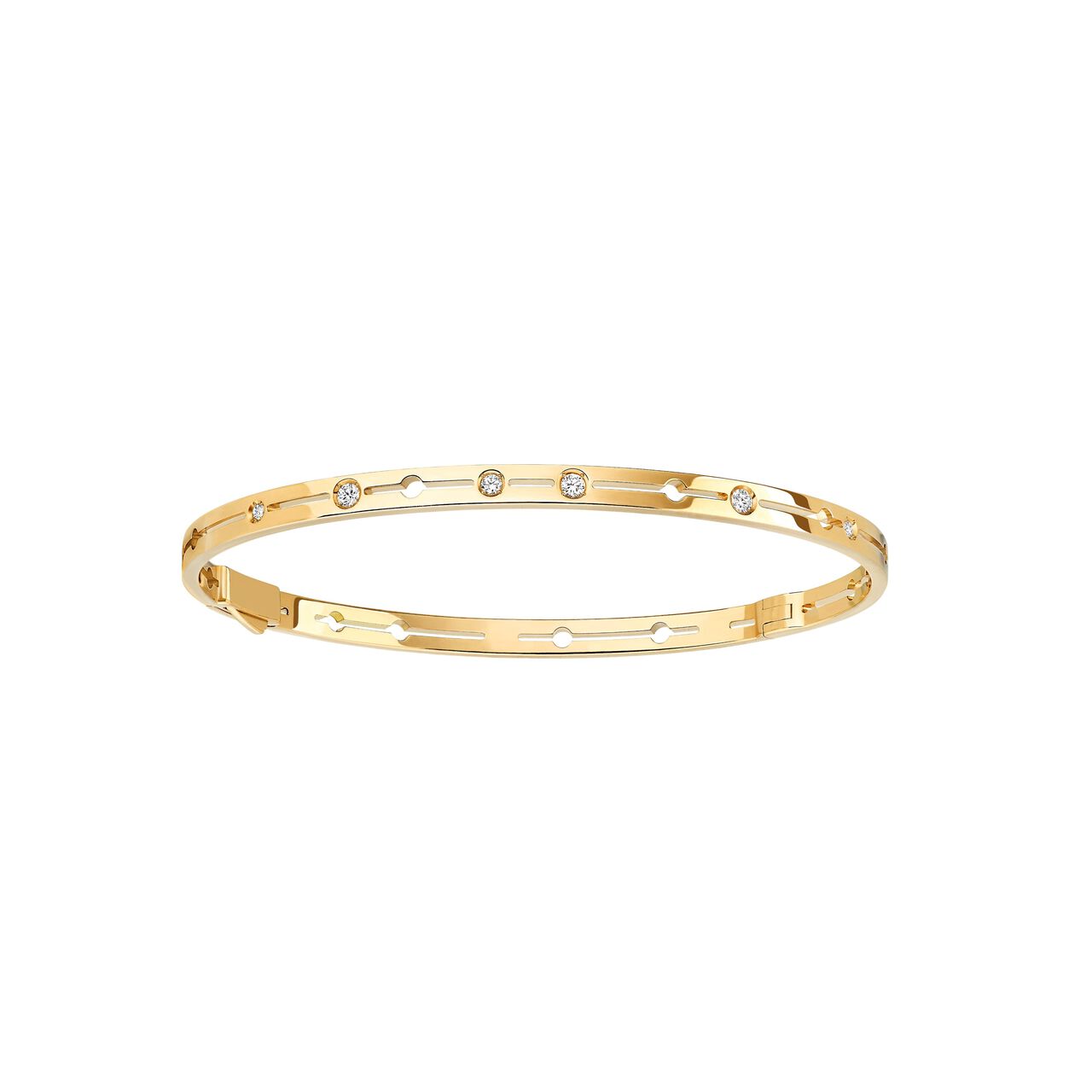 Dinh Van Pulse Small Yellow Gold and Diamond Bangle 328511 Front image number 0