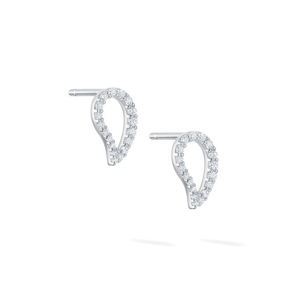 Small Diamond and White Gold Stud Earrings